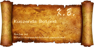 Kuszenda Botond névjegykártya